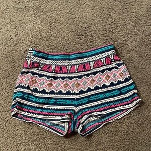 Black Poppy Tribal Shorts